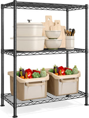 Lagerregal 3 Ablagen 60x30x77 cm Metall Schwarz von Songmics