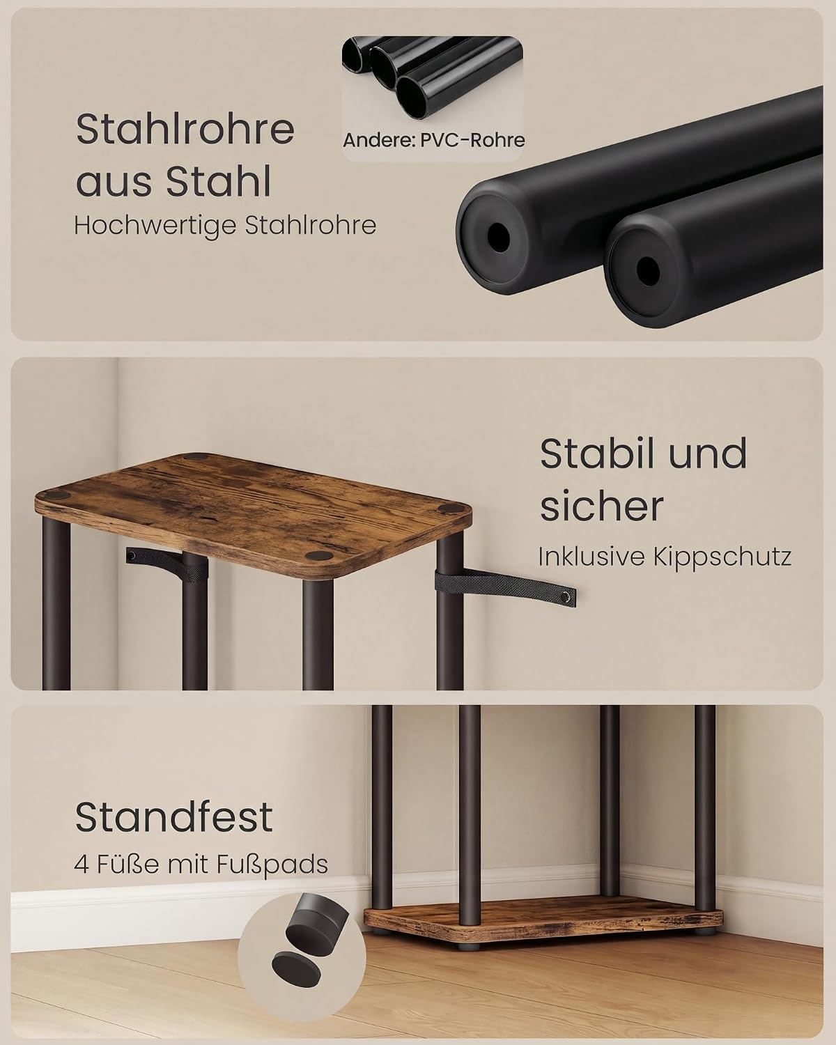 Bücherregal 6 Ebenen 60x24x173 cm Braun Schwarz von Songmics