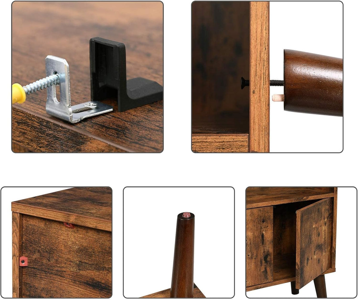 Bücherregal mit Schrank 60x30x120 cm Rustikal Braun von Songmics
