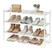 Schuhregal 3 Ebenen 70x25x51,5 cm Bambus Weiss von Songmics