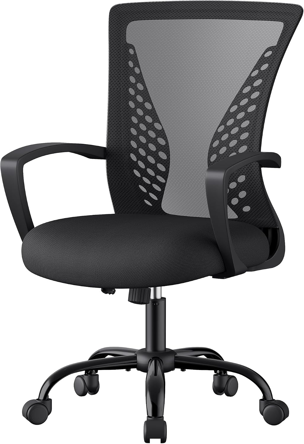 Bürostuhl ergonomisch Netzstuhl mit Wippfunktion Schwarz von Songmics