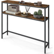 Konsolentisch schmal 2 Ablagen 100cm Flurtisch Vintage von Songmics