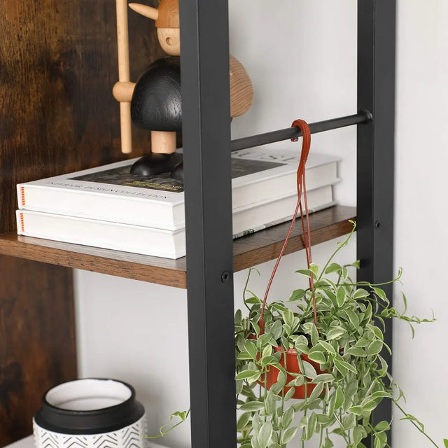 Bücherregal mit Türen Industrie-Design mit Stahlgestell Vintagebraun von Songmics