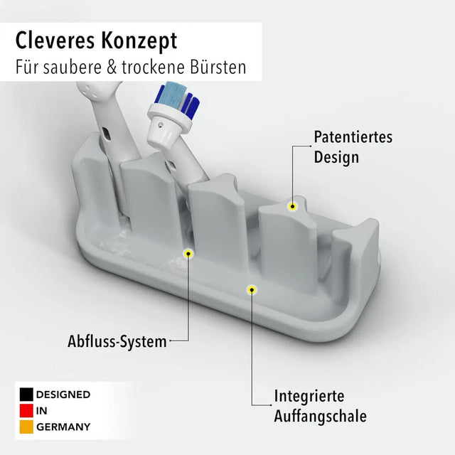 Aufsteckbürstenhalter 4er Grau von Qikfresh