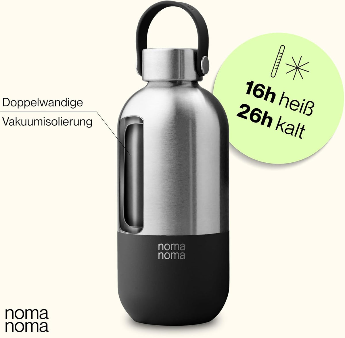 Trinkflasche Edelstahl auslaufsicher 1000ml Coffee Black von guteszeug.ch