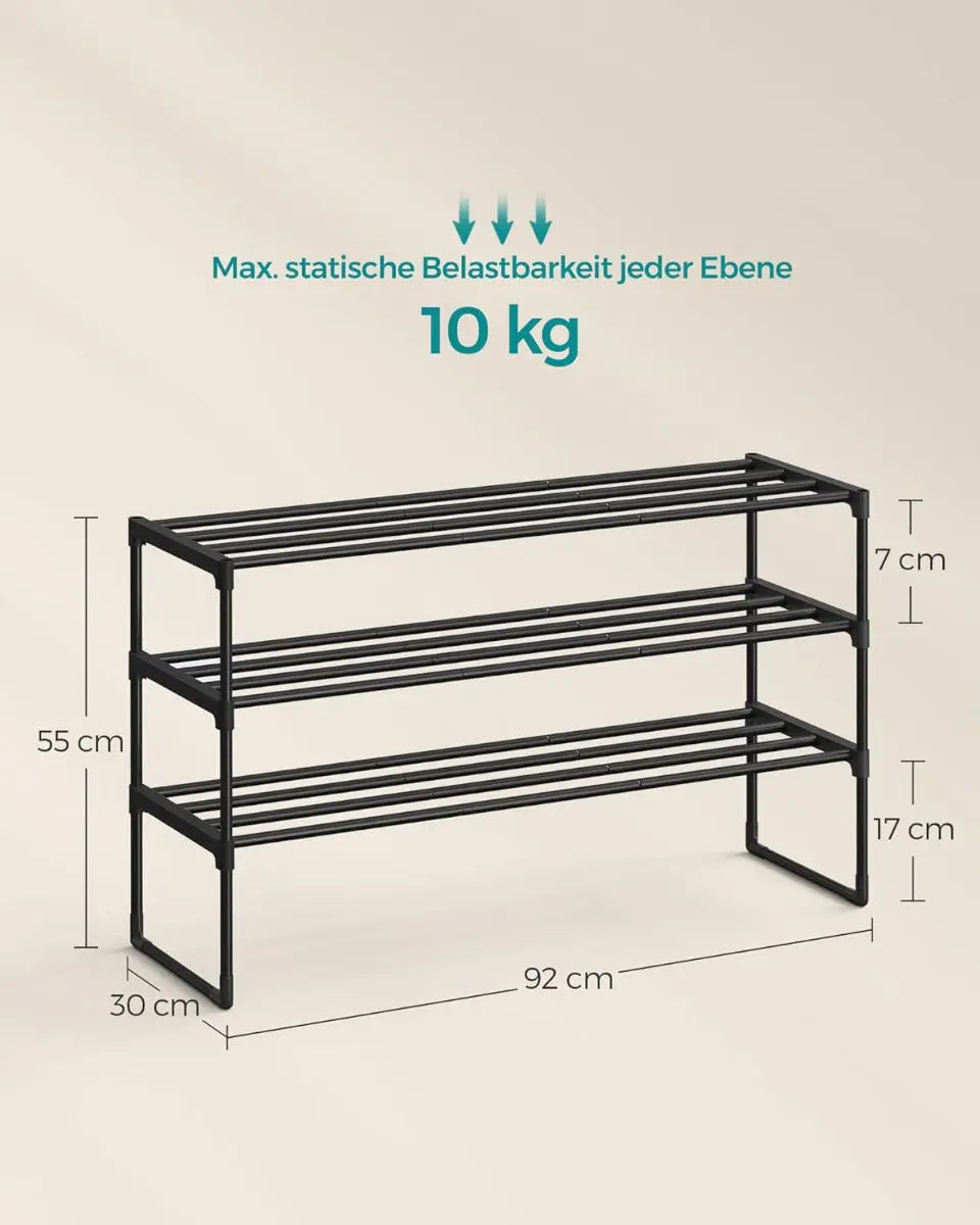 Schuhregal 3 Ebenen Schuhständer Schuh-Organizer von Songmics