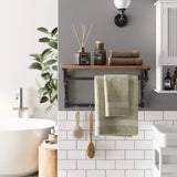 Wandgarderobe mit Regal, 5 Haken, rustikales Braun von guteszeug.ch