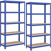 Schwerlastregal 5 Böden 40x90x180 cm 875 kg blau 2er Set von Songmics