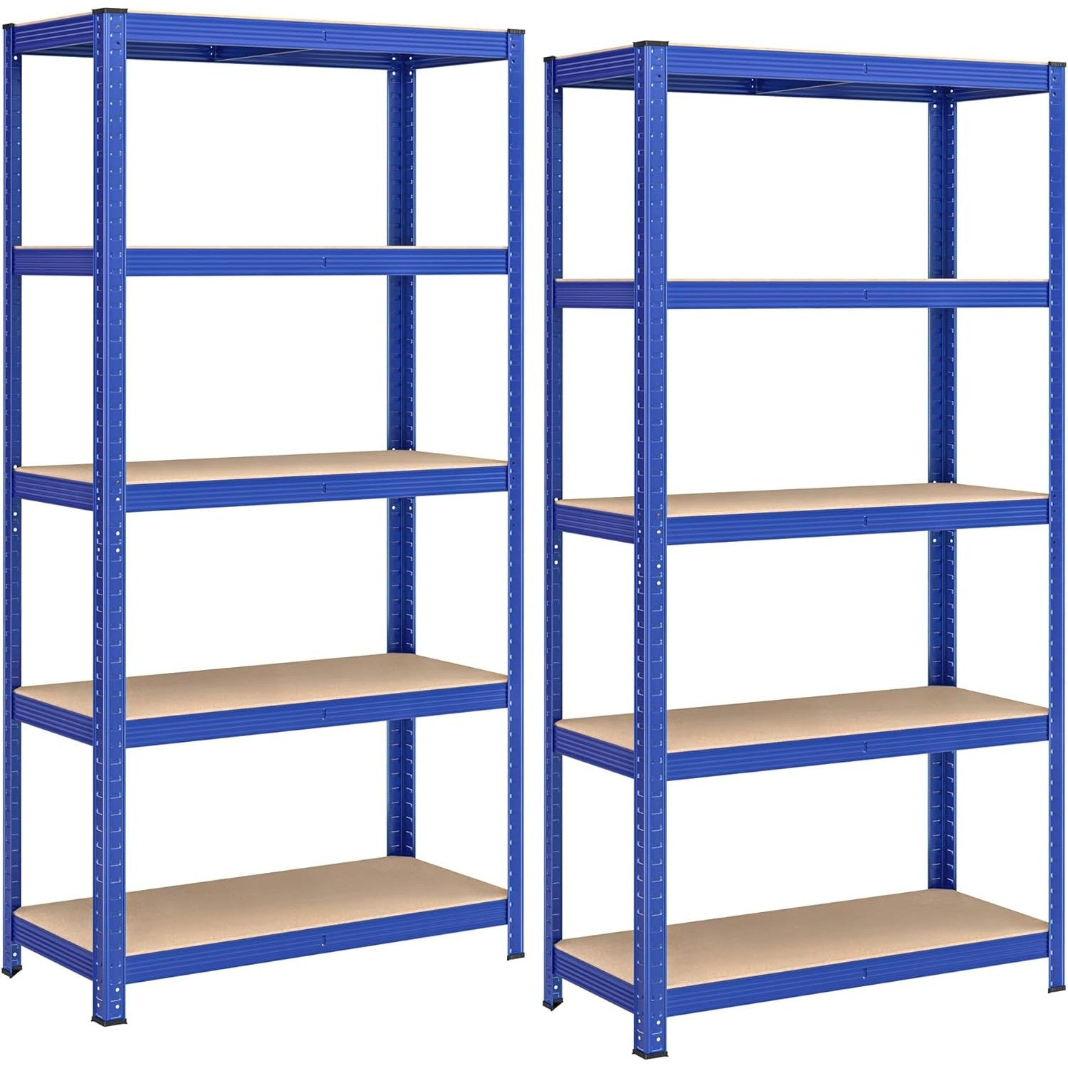 Schwerlastregal 5 Böden 40x90x180 cm 875 kg blau 2er Set von Songmics