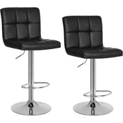 2er Set Barhocker mit Lehne und Höhenverstellung Schwarz von Songmics