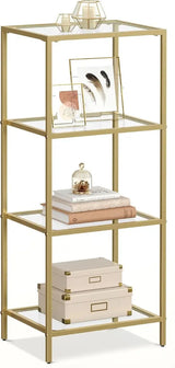 Regal mit 4 Ablagen Goldfarben von Songmics