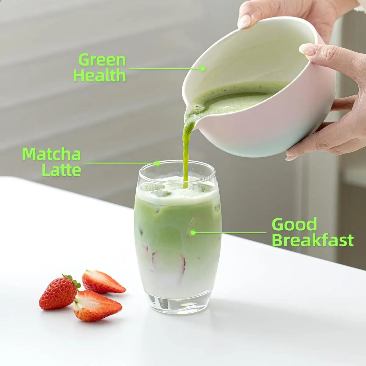 Matcha Set Pink Blau mit Ausgiessschale 7-tlg. von TEANAGOO