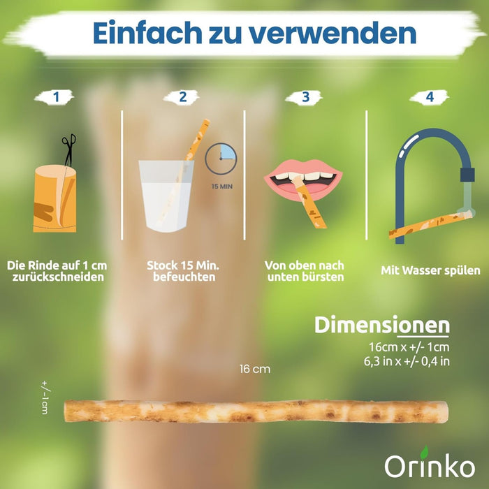 Miswak Natürliche Zahnbürste 5er-Pack inkl. Reisehülle von Orinko