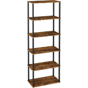Bücherregal 6 Ebenen 60x24x173 cm Braun Schwarz von Songmics
