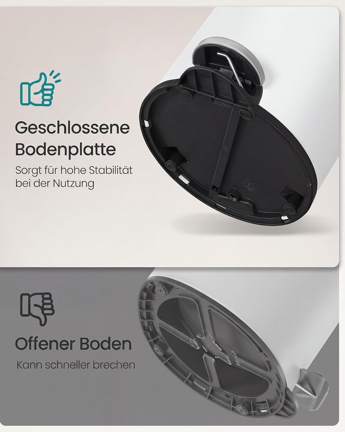 Badezimmereimer 6 l Pedaleimer Soft-Close Wolkenweiss von guteszeug.ch