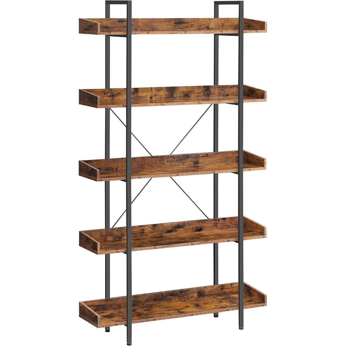 Bücherregal 5 Ebenen 100x28x178 cm Industrial Braun von Songmics