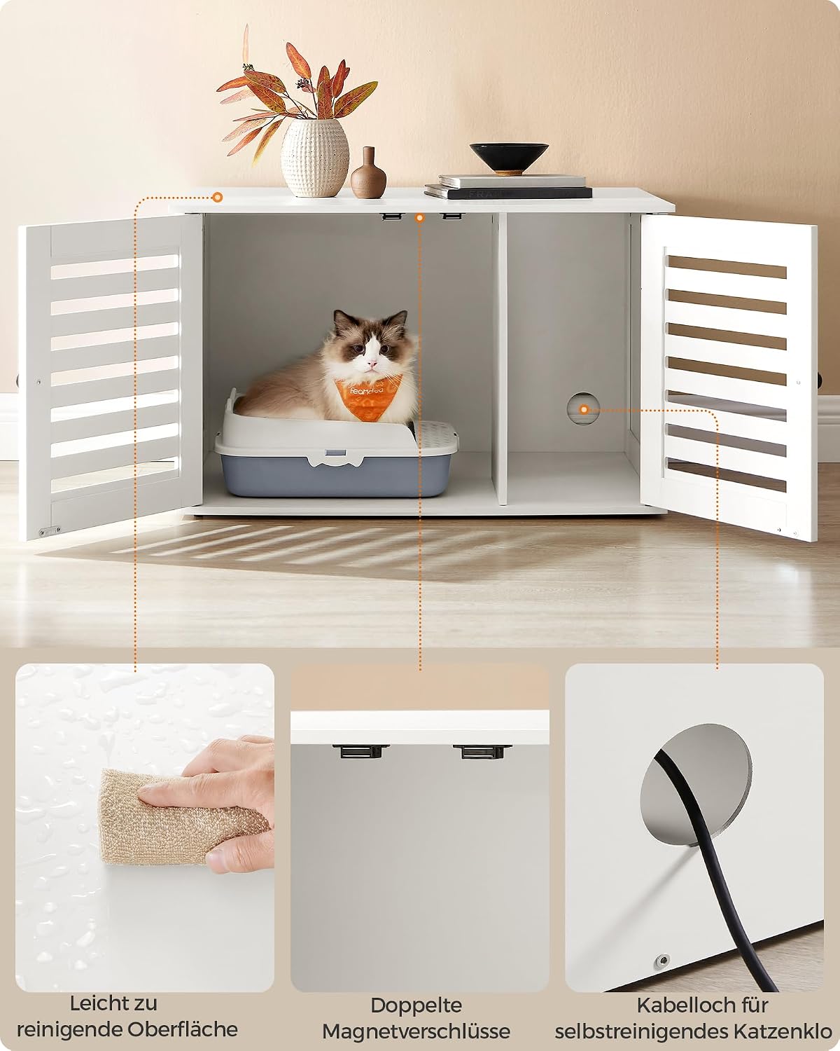 Katzentoiletten-Schrank Katzenhaus 80x53x50 cm Braun von Songmics