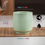 Japanische Teetassen pastellgrün 4er Set von TEANAGOO