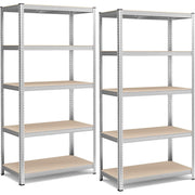 Schwerlastregal 50x100x200 cm 600 kg 5 Ablagen Silber 2er von Songmics