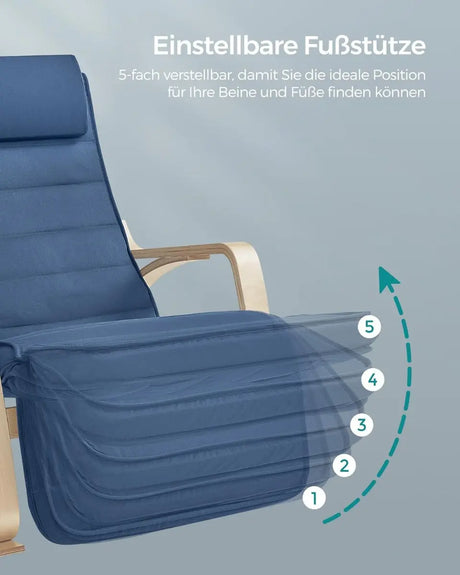 Schaukelstuhl Verstellbar Belastbar Wohnzimmer Mitternachtsblau von Songmics