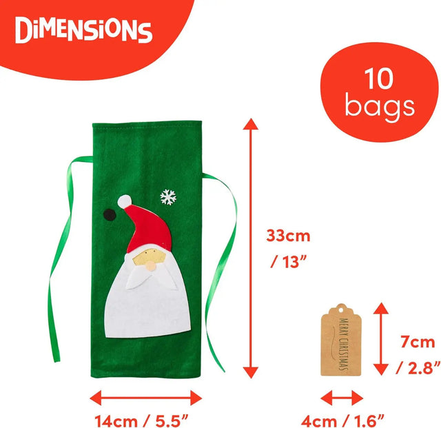 Geschenkbeutel für Weinfalsche Weihnachten 10 Stück von Twiddlers