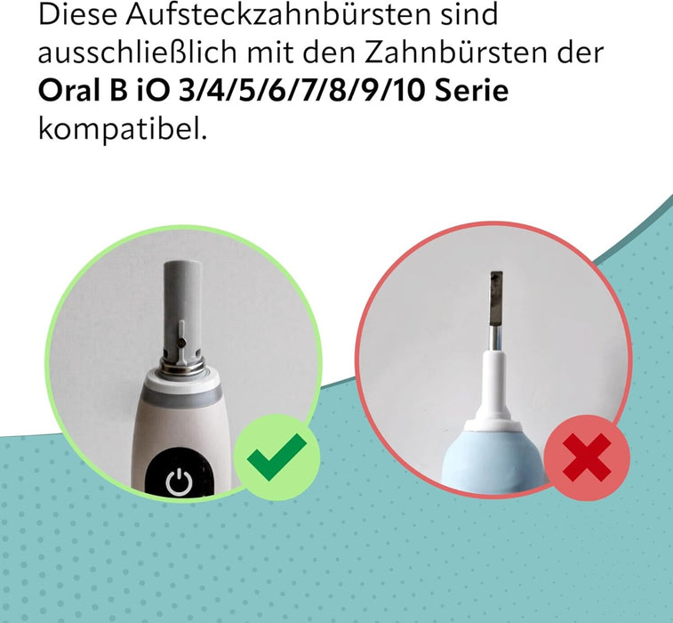 Ersatzbürsten Standard kompatibel mit Oral-B IO 8er Pack weiss von Ora-Care