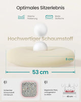 Bürostuhl Ergonomisch Drehstuhl Höhenverstellbar Beige von Songmics
