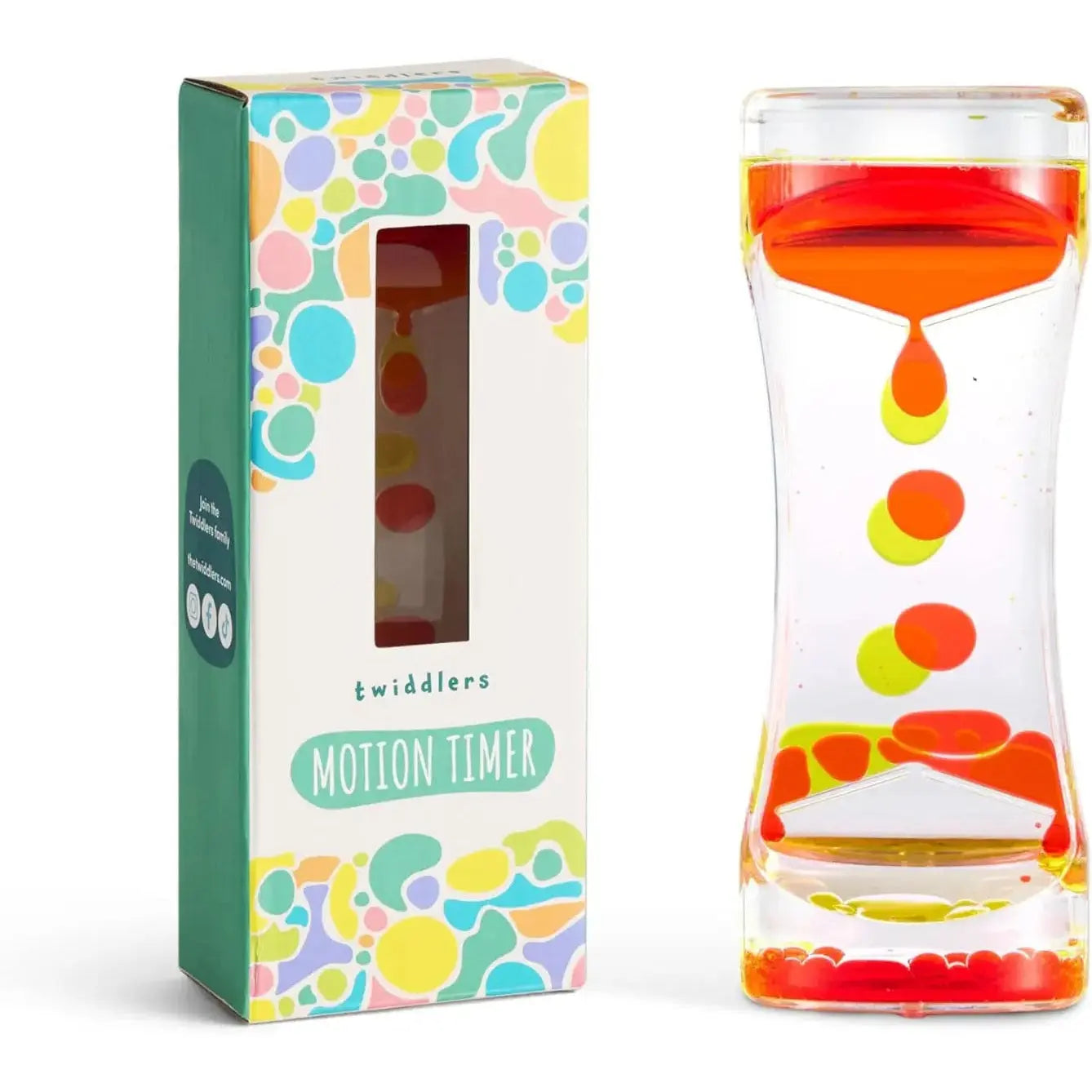 Flüssige Sanduhr Liquid Motion Timer gelb orange von Twiddlers