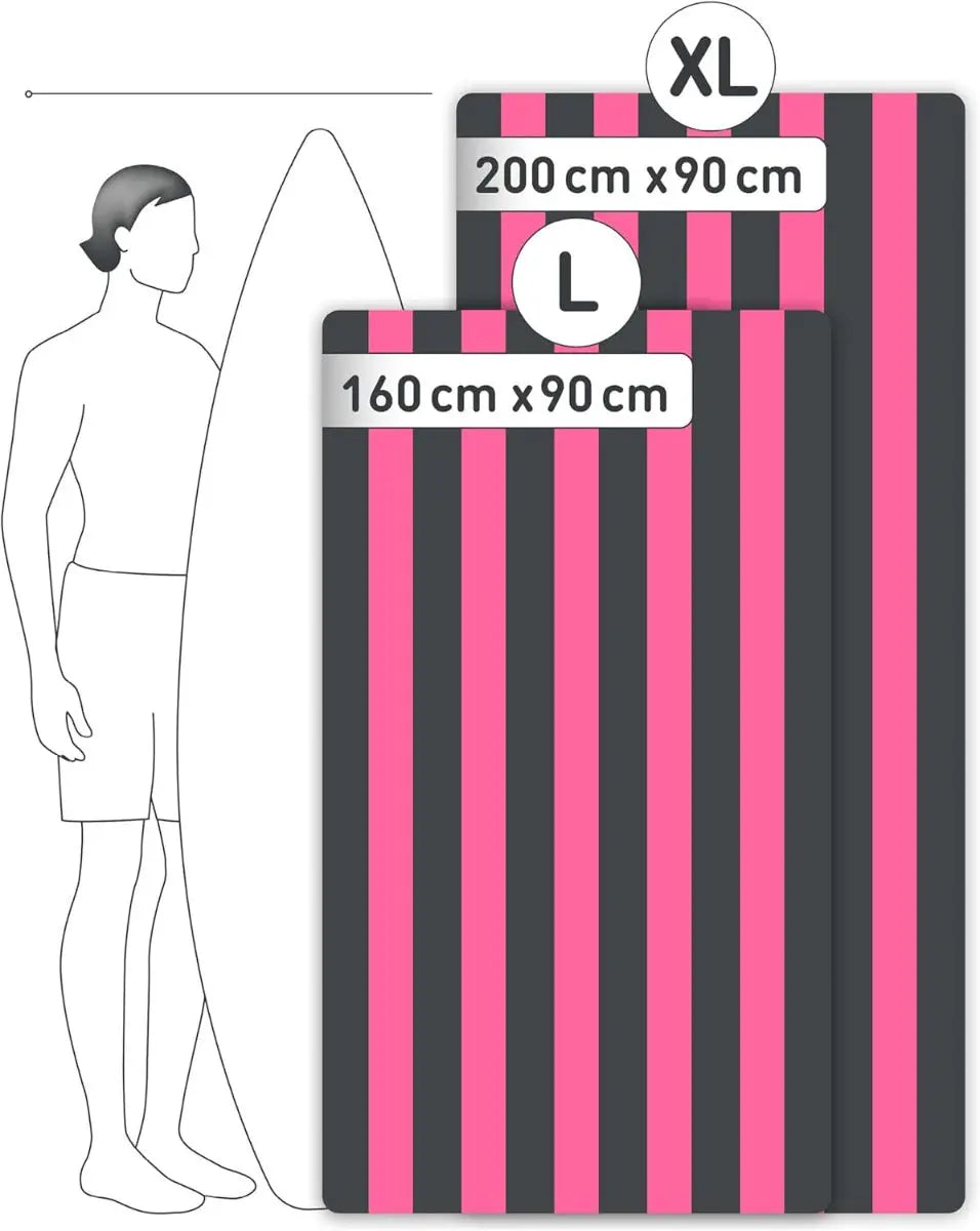 Strandtuch XXL Mikrofaser schnelltrocknendes Badetuch 200x90cm Pink-Dunkelgrau von guteszeug.ch