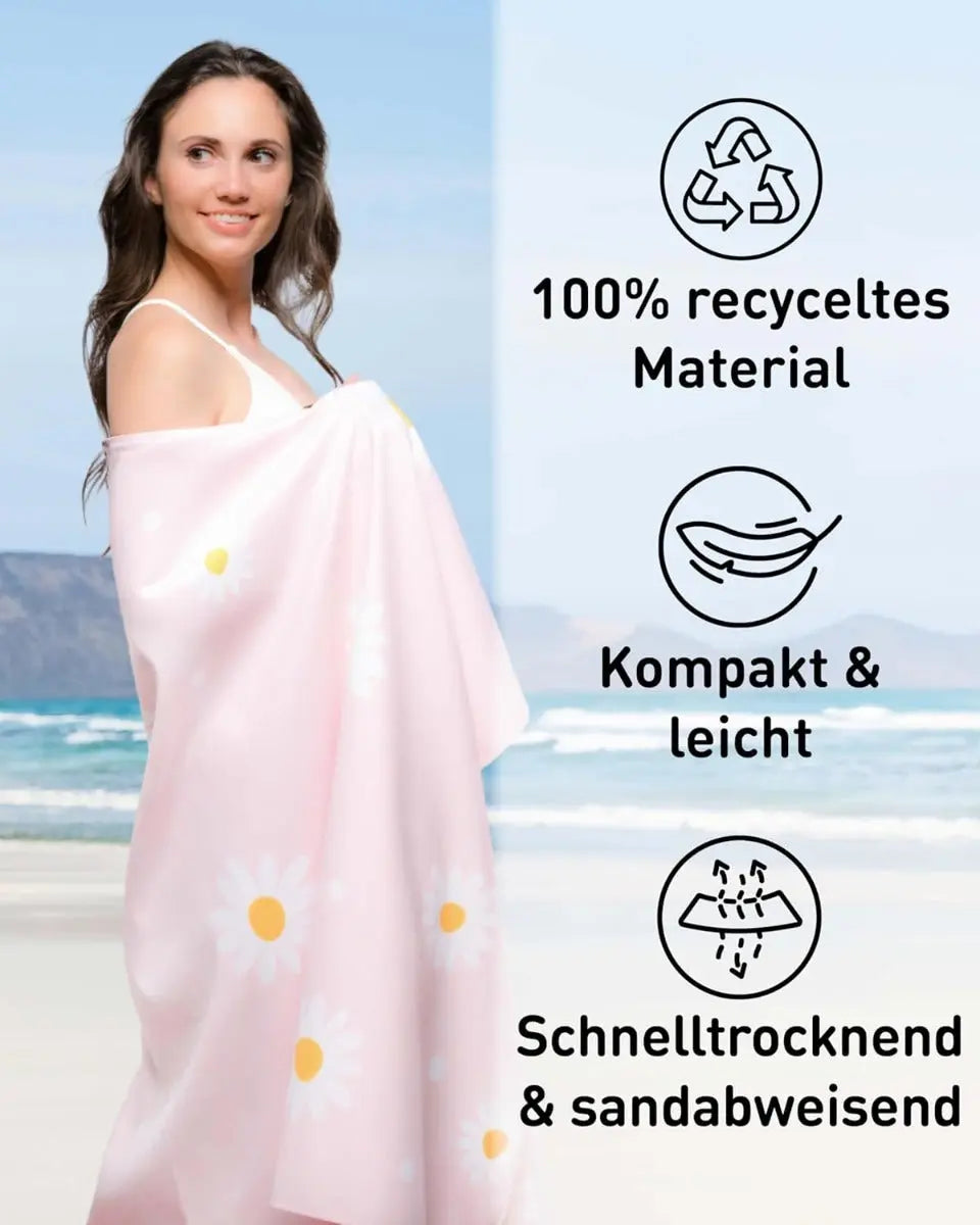 Strandtuch XXL Mikrofaser schnelltrocknendes Badetuch 200x90cm Daisydream von guteszeug.ch