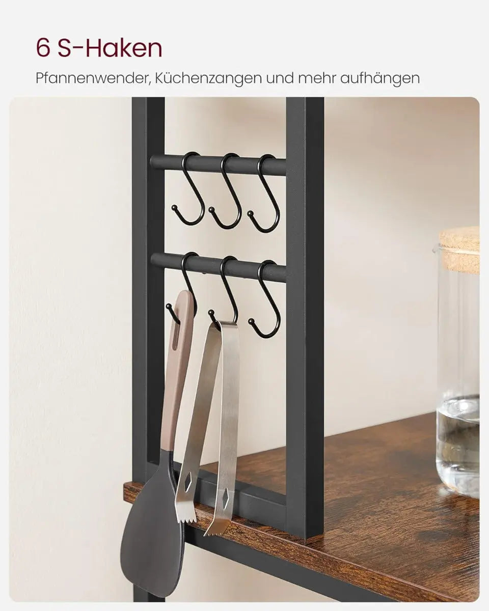 Küchenregal mit 6 Ablagen vintagebraun 60cm breit von Songmics