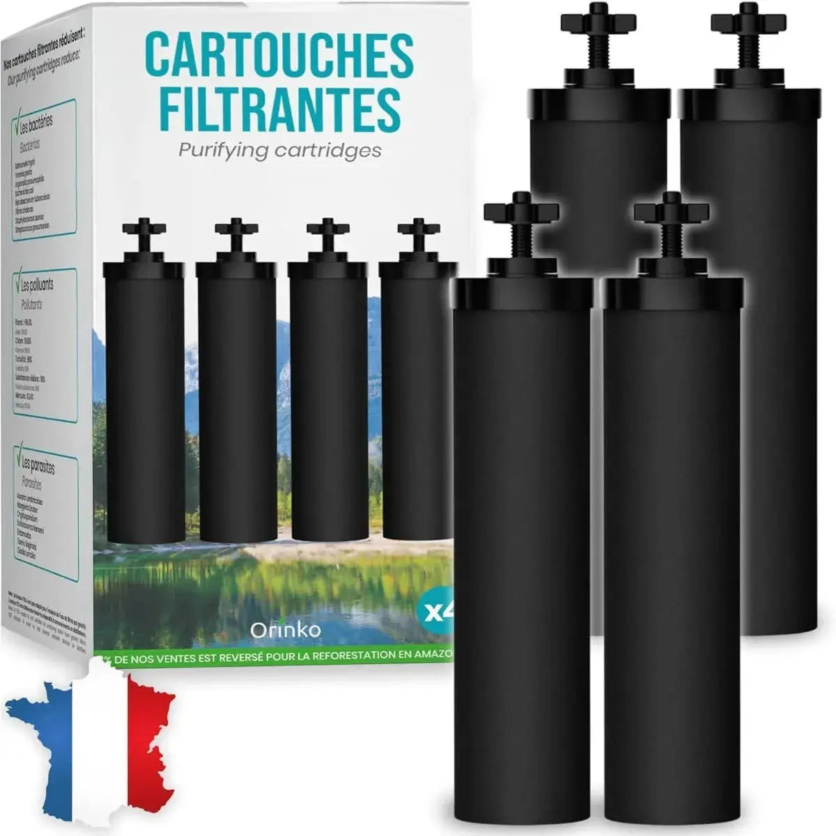 Gravity Wasserfilter für Berkey & Berkefeld 4er Set von Orinko