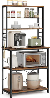 Küchenregal mit 6 Ablagen vintagebraun 60cm breit von Songmics