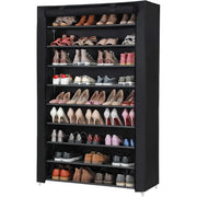 Schuhregal mit 9 Ebenen Schwarz, 100 x 28 x 162 cm von guteszeug.ch