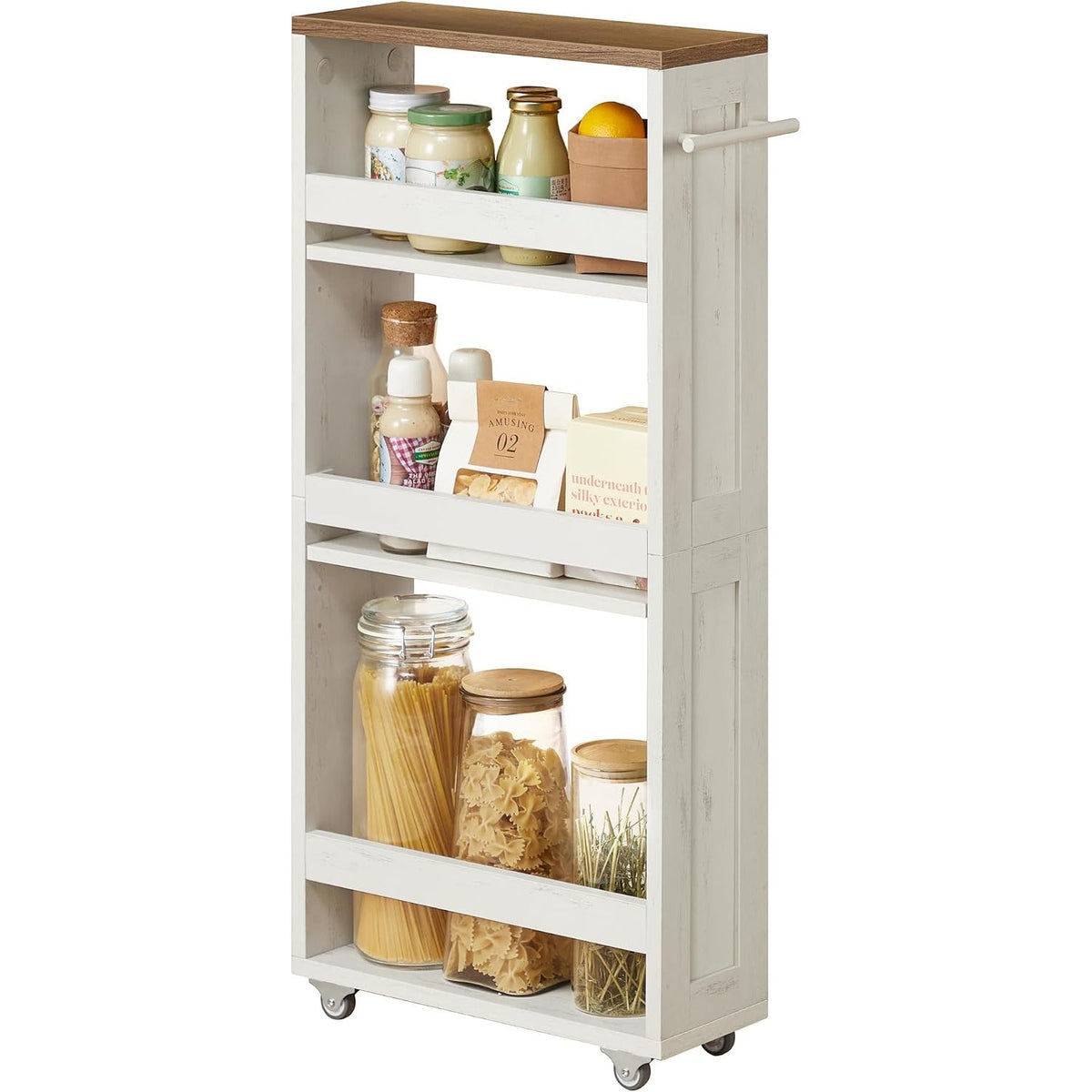 Aufbewahrungswagen 4 Etagen 40x15x86,5 cm Weiss von Songmics