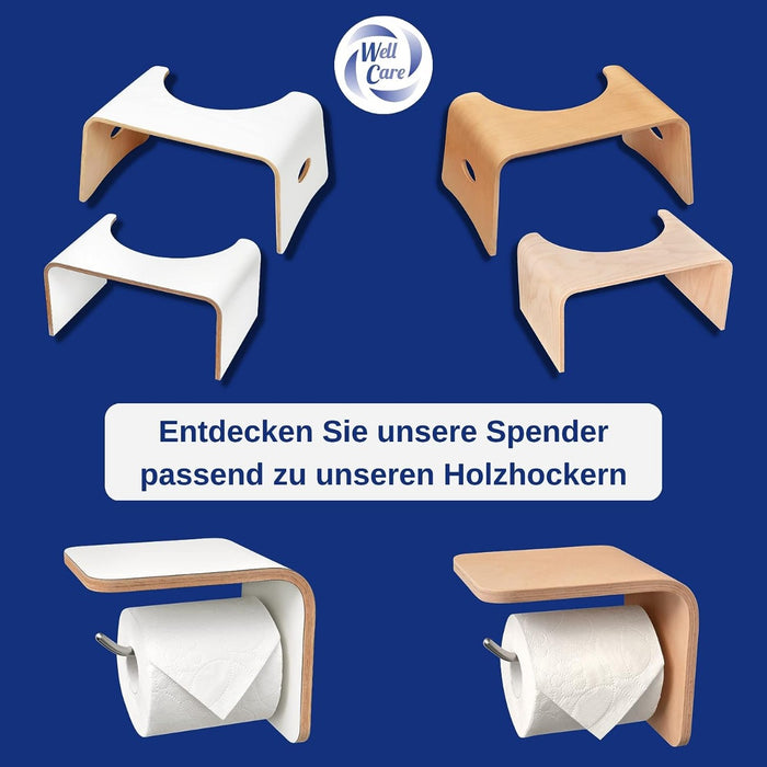 Toilettenhocker Holz Weiss von Well Care