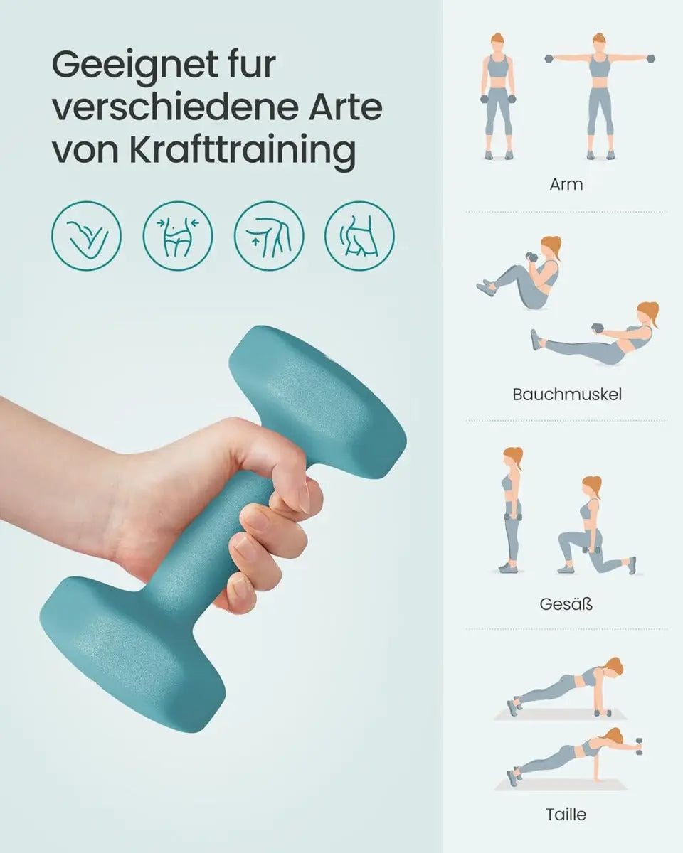 Hanteln-Set Home-Fitness bunt Vinyl von Songmics