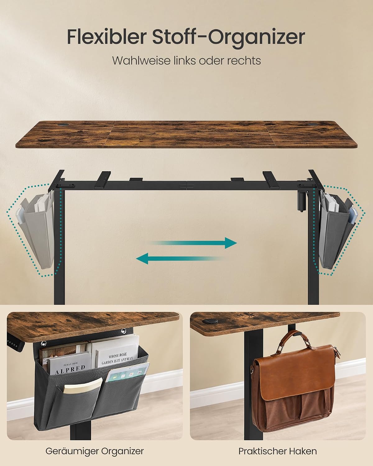 Schreibtisch 160x70 cm elektrisch höhenverstellbar von guteszeug.ch