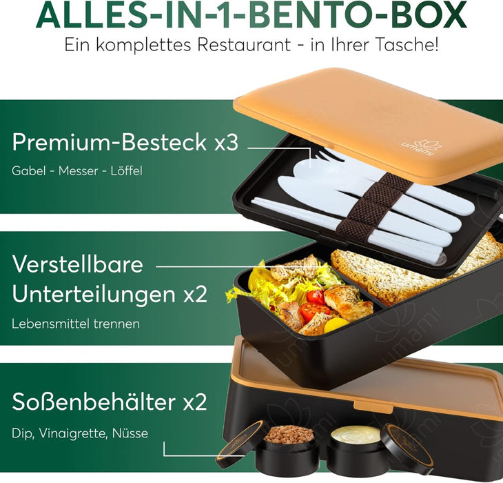 Bento Box Original L Black & Gold von Umami