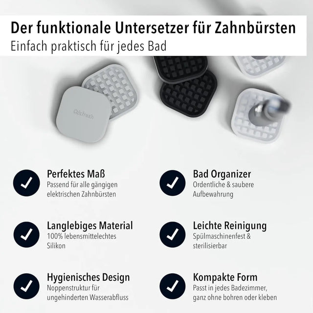 Zahnbürsten Untersetzer Weiss 2er Set von Qikfresh