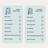 Stilleinlagen wiederverwendbar Seide Weiss 6er Set von Carriwell