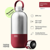 Trinkflasche Edelstahl auslaufsicher 1000ml Grenadine Red von noma noma