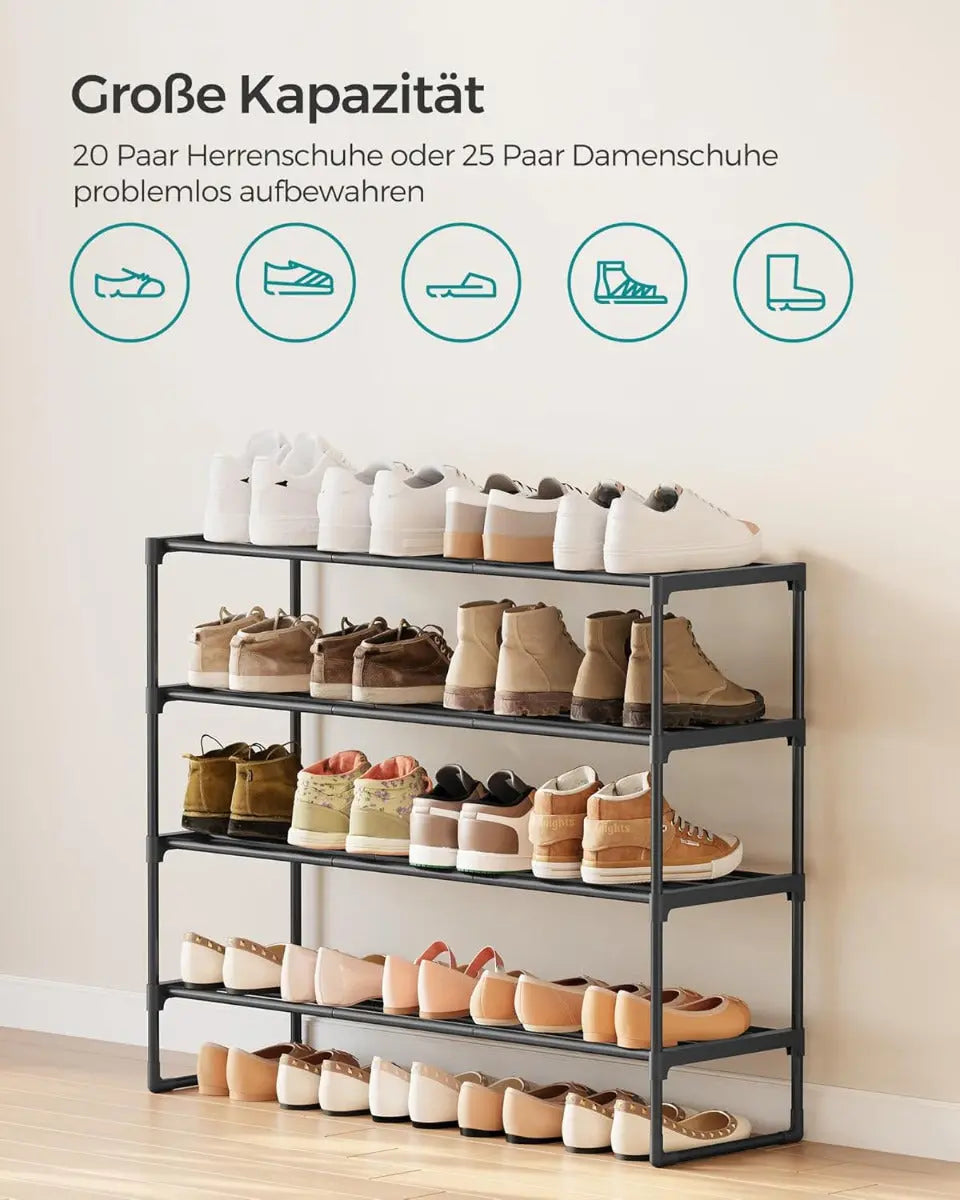 Schuhregal Schuhständer mit 4 Ebenen für 20 Paar von Songmics