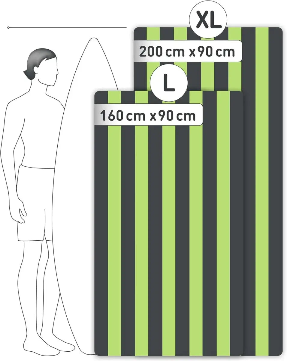 Strandtuch XXL Mikrofaser schnelltrocknendes Badetuch 200x90cm Grün-Dunkelgrau von guteszeug.ch