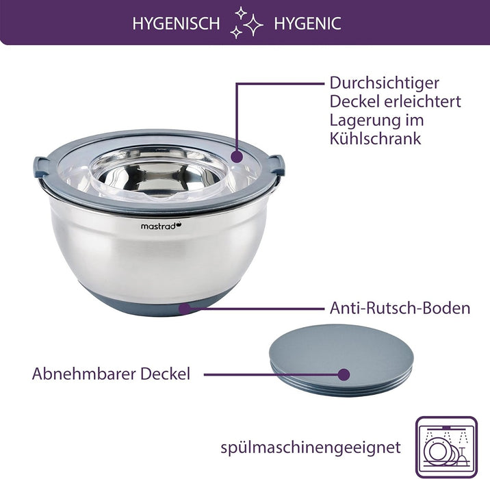 Rührschüssel mit Spritzschutzdeckel 20cm von Mastrad
