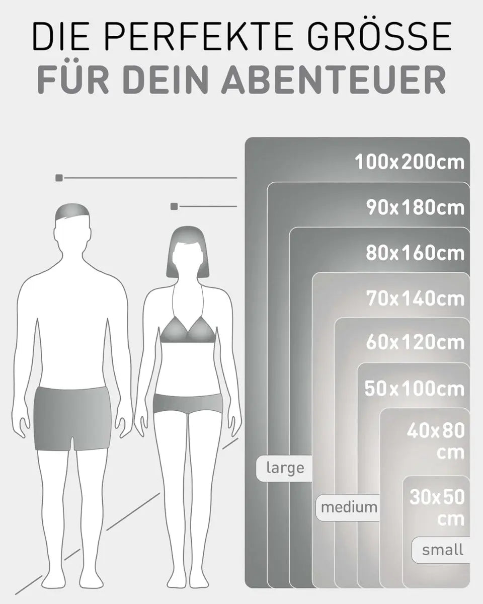 Mikrofaser Handtuch schnelltrocknend mit Tasche 70x140cm Grau von Fit-Flip