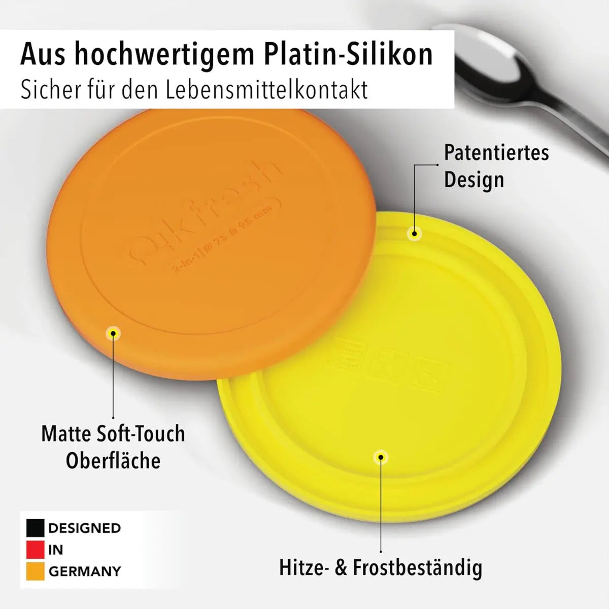 Mehrweg Frischedeckel für Joghurtbecher Orange von Qikfresh