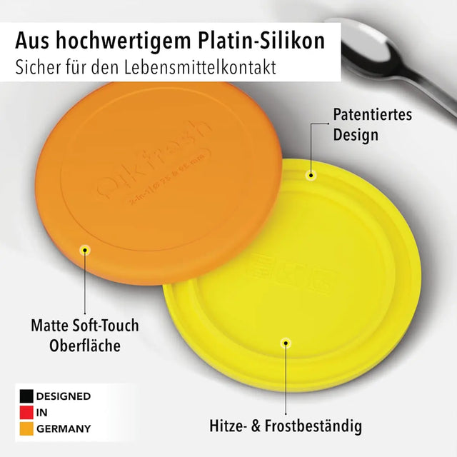 Mehrweg Frischedeckel für Joghurtbecher Orange von Qikfresh