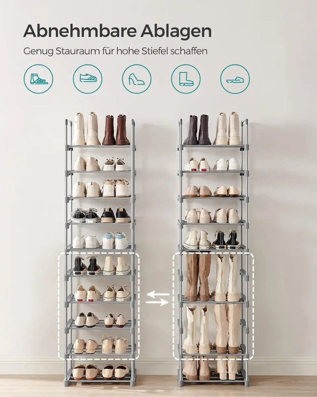 Schuhregal Schuhschrank 10 Ebenen von Songmics