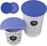 Mehrweg Frischedeckel für Joghurtbecher Blau von Qikfresh